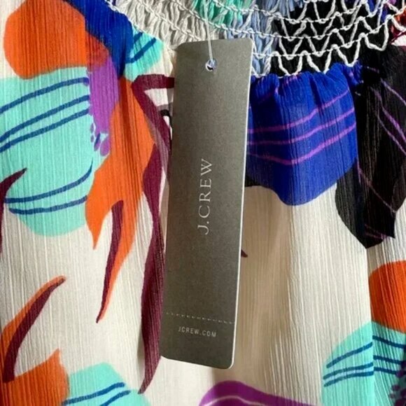 NEW J Crew Shirt Womens 2 purple floral blouse preppy colorful classic - Picture 5 of 11